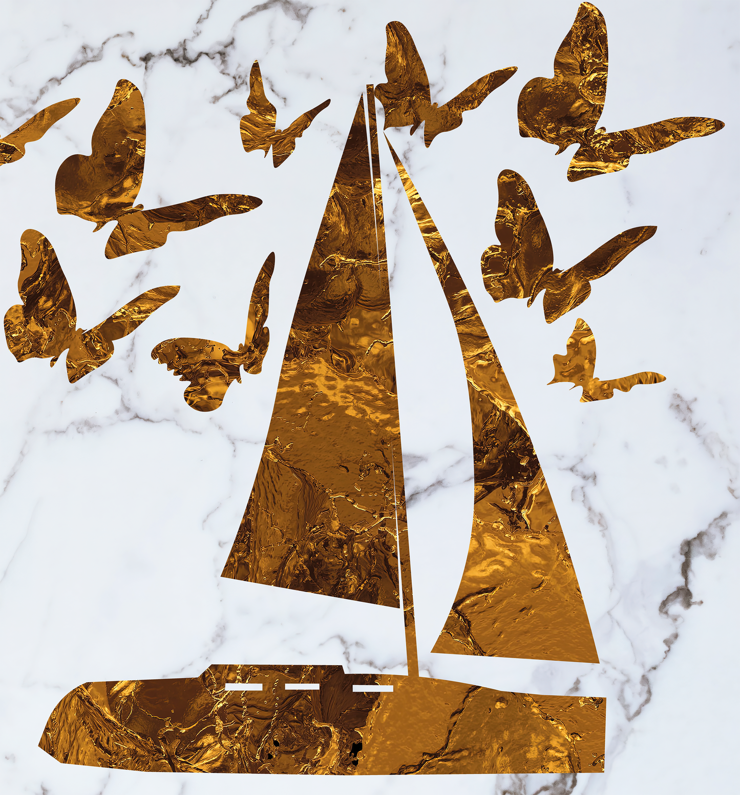 NAT011 - Sailing Boat - Woman Air - Gold